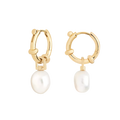 Baroque Pearl Drop Huggie Hoop Earrings