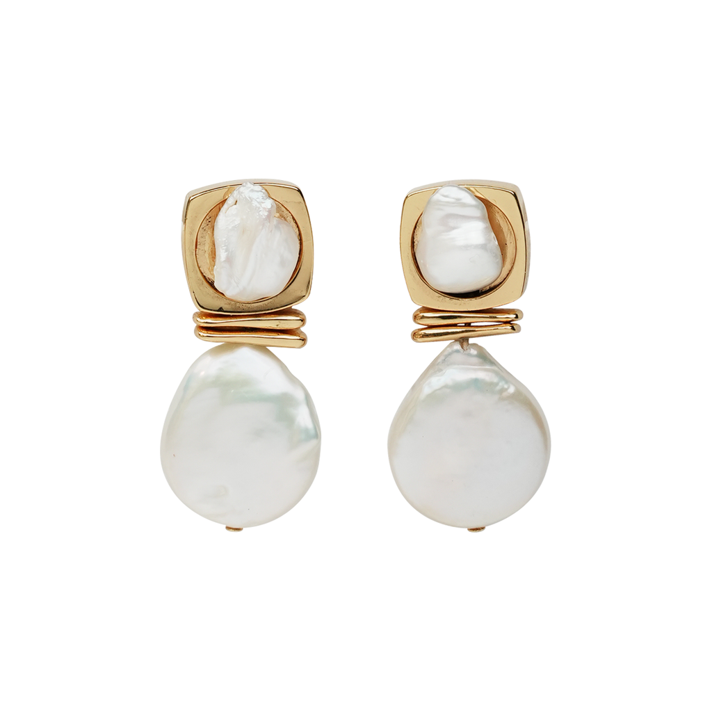 Baroque Pearl Tiered Drop Earrings