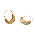 Vintage Crescent Hoops with Freshwater Pearls